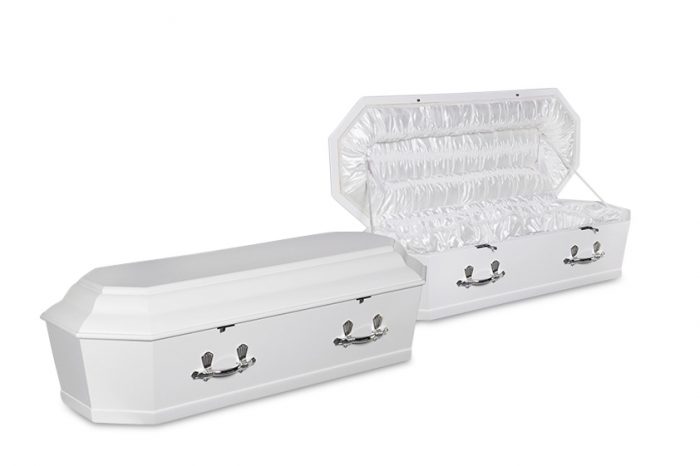 1000 Grecian White Coffin | Gift of Grace Funeral Services Perth