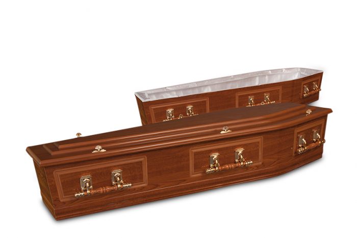 Creswick Jap Oak Brown Coffin | Gift of Grace Funeral Services in Perth