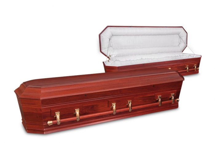 Grecian Urn Jarrah Brown Coffin | Gift of Grace Funeral Services in Perth