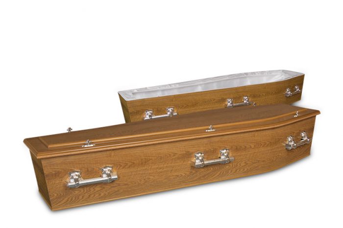 Swan Country Oak Light Brown Coffin | Gift of Grace Funeral Services in Perth