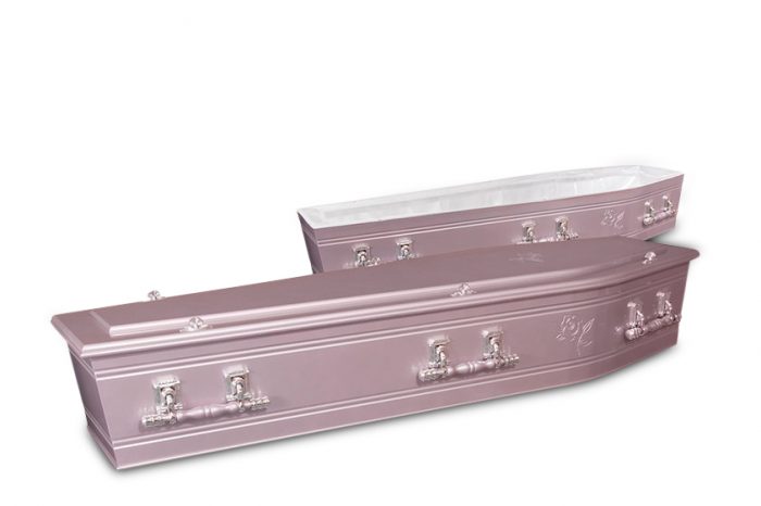 Swan Rose Pink Coffin | Gift of Grace Funeral Homes in Perth